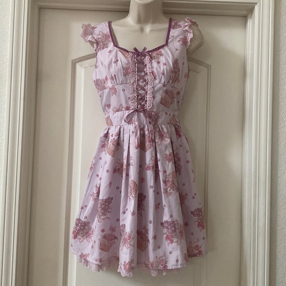 NWOT Liz Lisa Grape Rose Summer Spring Dress Kawaii Cottagecore‎ - Picture 1 of 9